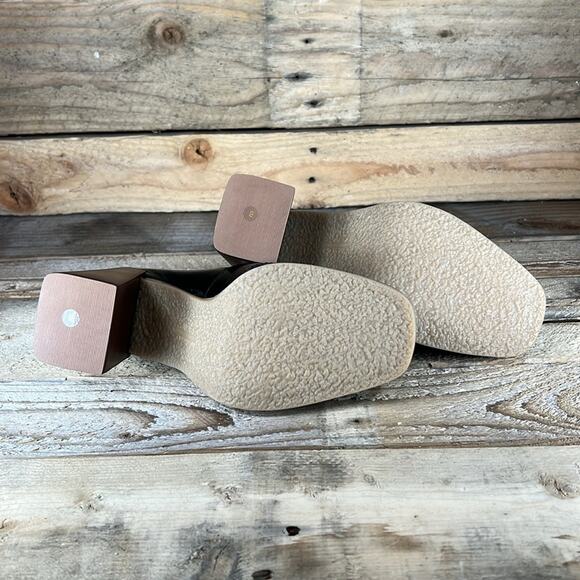 Vince Camuto Black Platform Loafers with Brown Heel - Picture 7 of 8